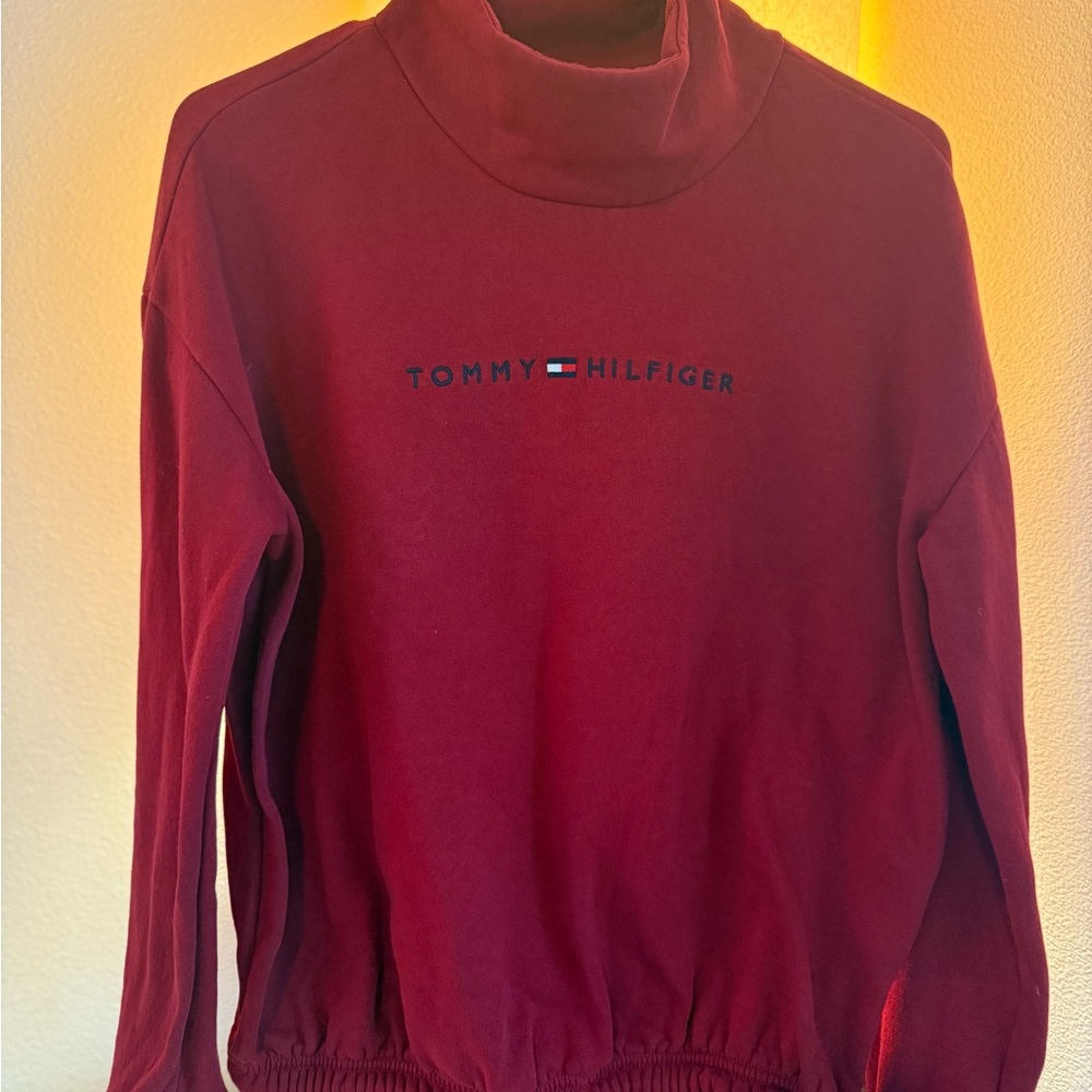 Tommy Hilfiger Burgundy Turtleneck Sweater